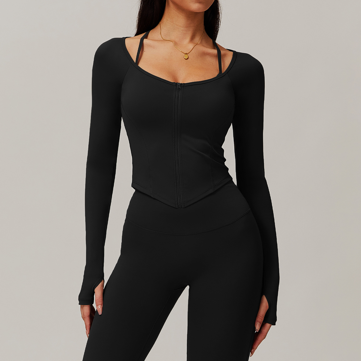 Hearuisavy Beiläufige Dünne Langarm Hemden Jacken Frauen Fitnessstudio aktiv Weibliche Sport oben Frau schnell-trocken Laufende Yoga Kleidung: XL / Beige