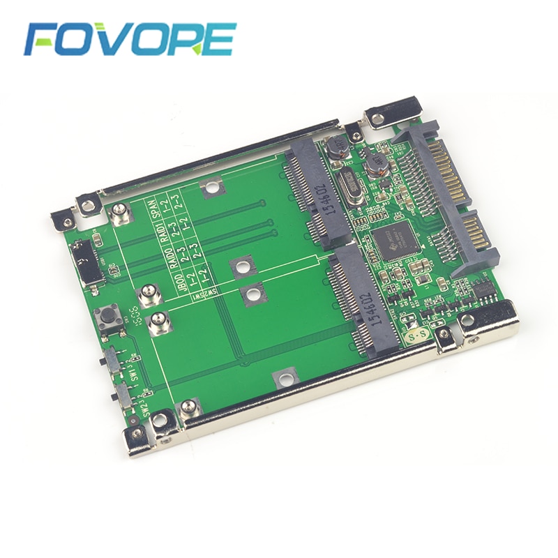 2.5 "SATA III zu Dual Mini SATA USB 3,0 zu 2 mSATA SSD überfallen Regler karte Konverter mit kabel