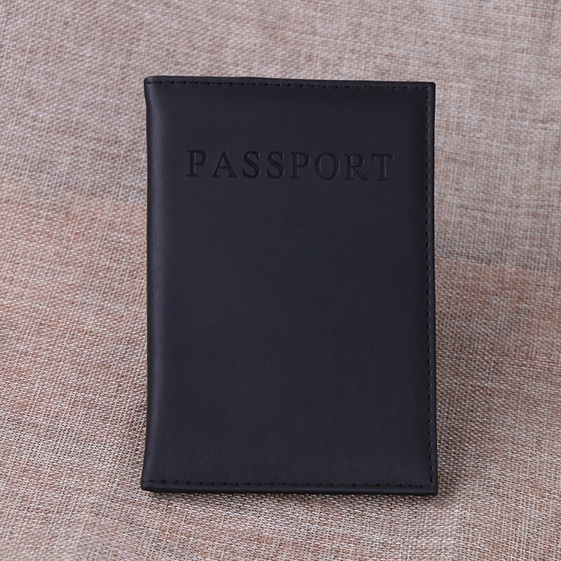 BONAMIE 11 Farben Unisex Reisepass Abdeckung Für Weibliche Pu Leder Grün Reisepass Männlichen Mädchen Reise Deckt für Pässe: Black