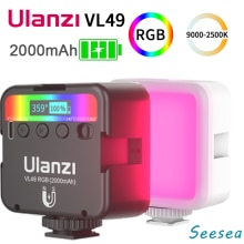 Ulanzi VL49 Mini Rgb Video Licht Verlichting Voor Fotografie Pavotube Rgb Led Video Camera Licht Vlog Vullen Licht Live