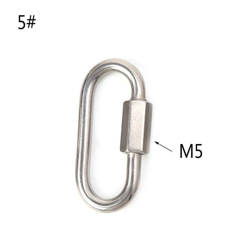 Stainless Steel Screw Lock Climbing Gear Carabiner Quick Links Safety Snap Hook
