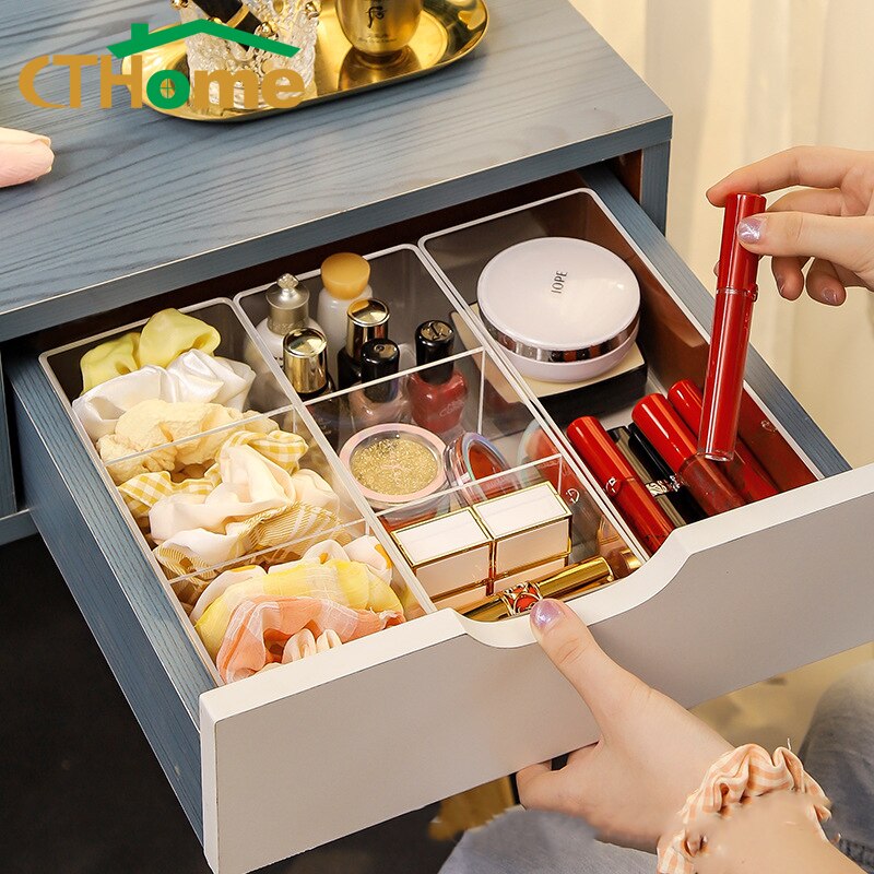 Desktop Clear Acrylic Makeup Layered Storage Box Drawer Storage Compartment Dressing Table Cosmetic Lipstick Finishing Box