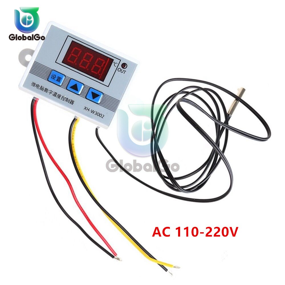 10 stuks/partij 12v 24v 220v w3002 digitale led temperatuurregelaar 10a thermostaatregelaar  w3002: Ac 110-220v