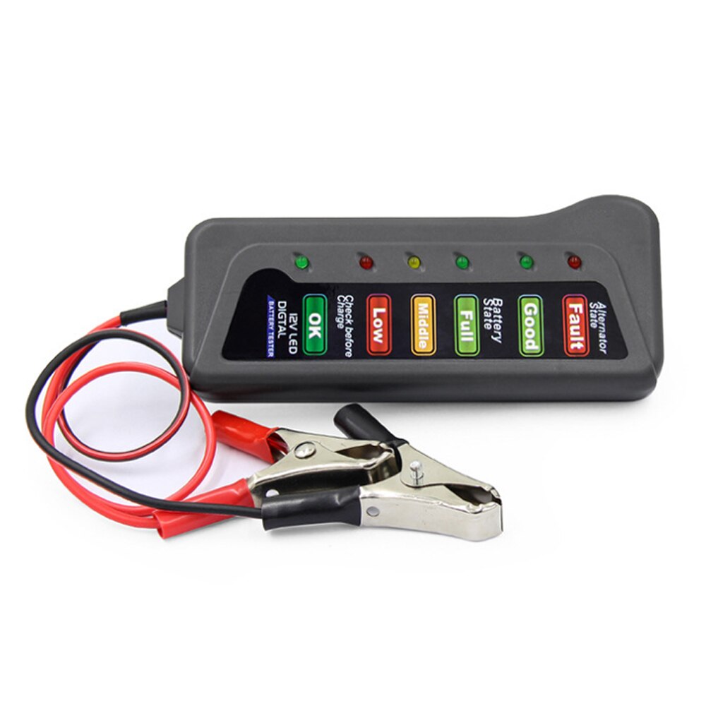 Mini 12v bil batteri tester digital generator tester 6 led lys display bil diagnostisk værktøj auto batteri tester til bil