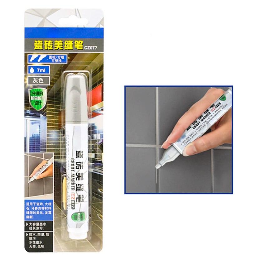 Waterproof Tile Gap Repair Pen Mouldproof Anti-fouling Ground Tile Grout Gap Refill Agent Home Decoration Floor Tile Gap Agent: Grey