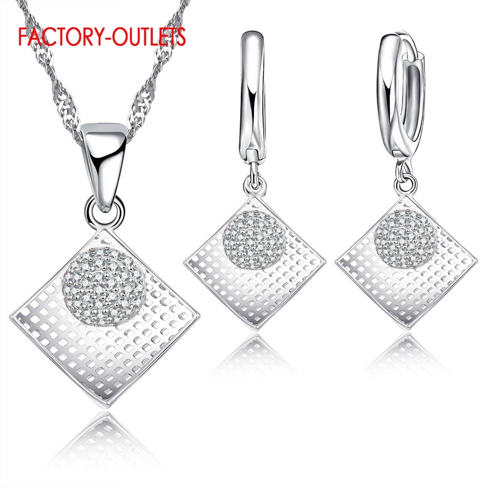 Conjunto de joyería de plata de ley 925 auténtica para mujer, conjunto de collar y pendientes para mujer, joyería nupcial para mujer: C