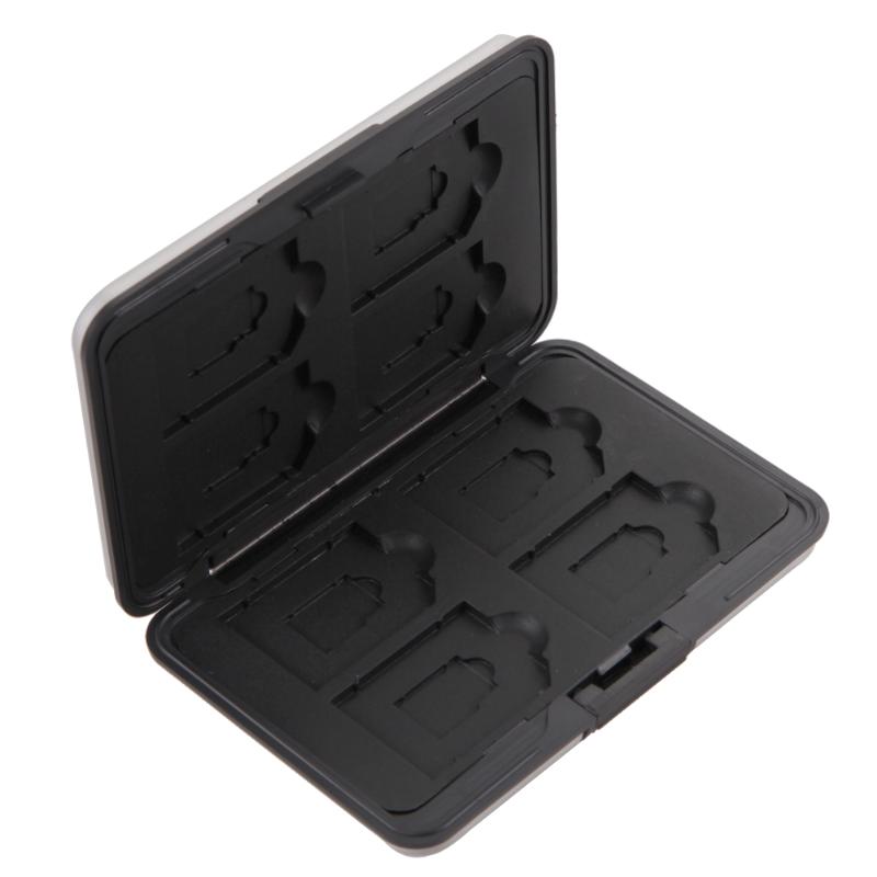16 Slots Micro Sd Kaarthouder Plastic Sdxc Opslag Houder Geheugenkaart Case Protector Voor Sd/Sdhc/Sdxc/Micro Sd Kaarten Zilver