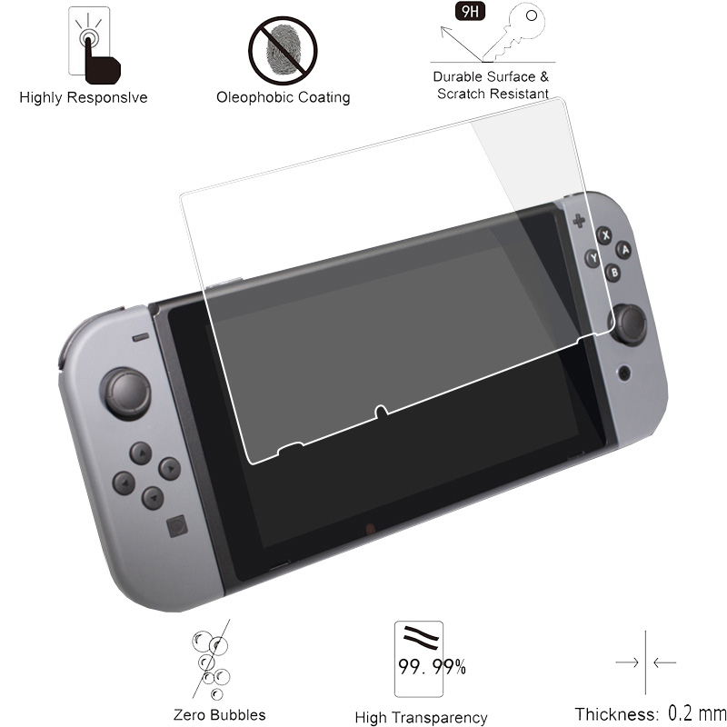 Video Game Console Screen Tempered Glass Film for Nintend Switch Anti- Scratch Ultra Thin Anti-Finger Print HD Screen Protector