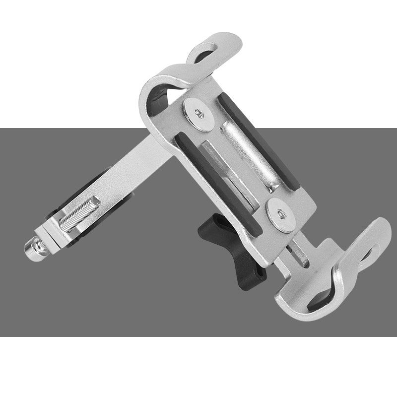 Soporte de Metal para teléfono de bicicleta, soporte antideslizante de aleación de aluminio, Clip GPS Universal para bicicleta de montaña y Moto, soporte para teléfono móvil para teléfonos inteligentes: Negro