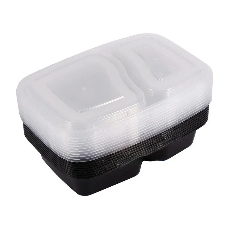 Plastic Herbruikbare Bento Box Meal Opslag Food Prep Lunchbox 3 Compartiment Herbruikbare Magnetronbakjes Thuis Lunchbox