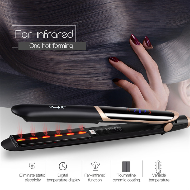 Original Hair Straightener Curler Ionic Infrared Flat Iron Hair Curling Iron LCD Display Ceramic Styling Tool P49
