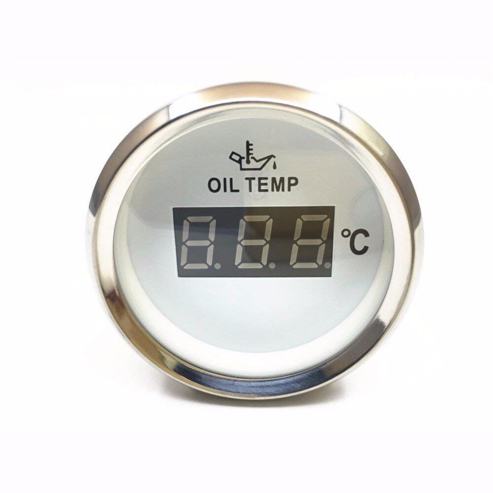 Medidor de temperatura de aceite Digital LCD Universal, 52mm, 50-150 ℃, para barco, camión, 12V, 24V, con retroiluminación roja