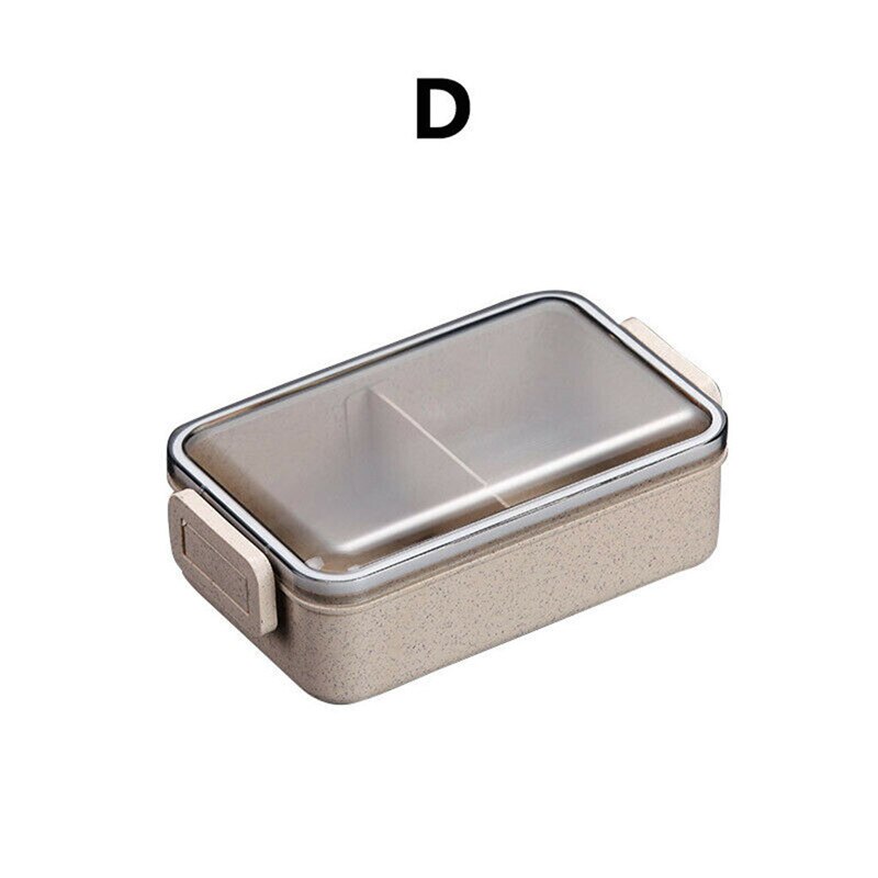 Student Lunch Box Compartment Office Worker Double Heating Lunch Box Microwave Dinnerware Food Storage Container Lunchbox @C: D