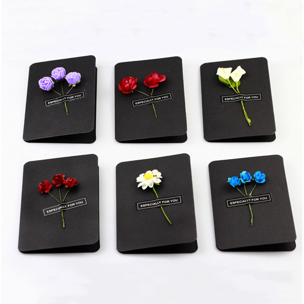 Cartes de vœux en papier Kraft, DIY, avec enveloppe, fleurs sèches faites à la main, décorations de de mariage et d'anniversaire, fournitures,