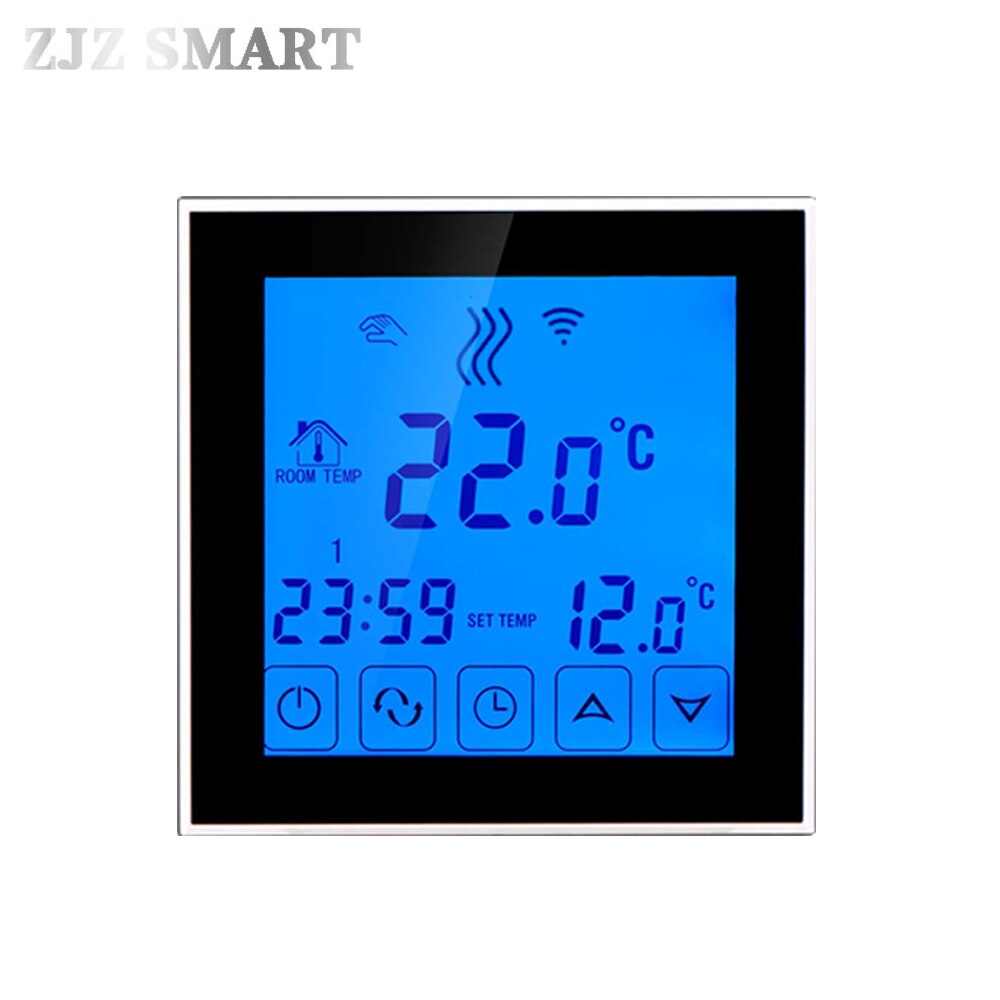 Smart House Wifi Programmeerbare App Intelligente Water Verwarming Thermostaat Temperatuur Schakelaar Controller Controller Voor Floor: BLACK