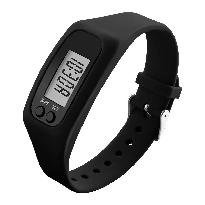 Silikon elektronisk stegräknare armbandsklocka multifunktionell stegräknare hälsa sport led elektronisk klocka armband