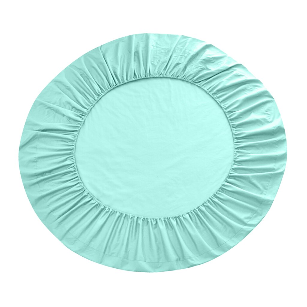 Hotel Home Round Bed Sheets Extra Soft Pure Cotton Breathable Bed Covers 86 Inch Diameter: Water Blue