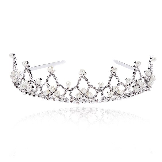 Morkopela tiara de cabelo infantil, strass tiara flor meninas coroa acessórios princesa festa jóias: Pearls crown