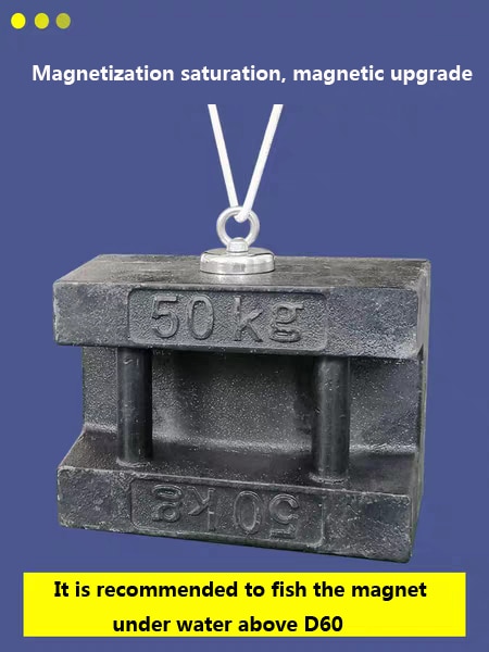 Fishing Magnet Deep Sea Salvage Strong Magnet Pot Magnetic Hook Permanent Neodymium NdFeB Magnetic Fishing Tool with Rope