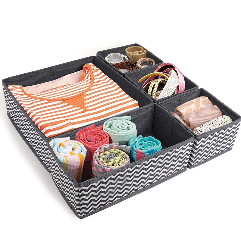 Separadores de cajones de tocador de tela, conjunto de 8 Organizadores de armario, caja de almacenamiento plegable para calcetines, ropa interior, sujetadores, corbatas, Juguetes