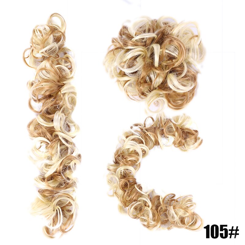 Xnaira Synthetic Hair Bun Messy Chignon WIth Rubber Band Updo Donut Roller Scrunchie Hair Pieces For Women High Temperture Fiber: 105