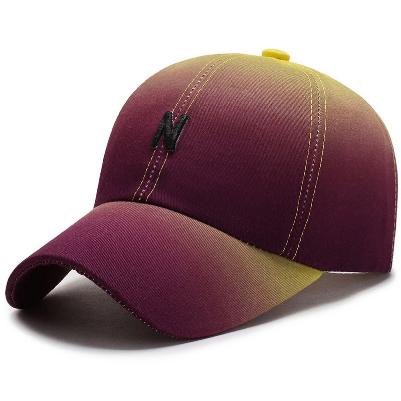 Sombreros de béisbol con degradado para hombre y mujer, gorra de béisbol con degradado, color verde y rojo, Cierre trasero, Hip Hop, unisex,: Purple Baseball Cap