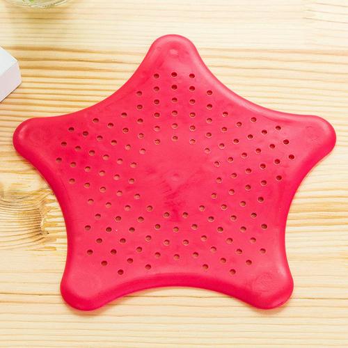 3-Kleur Vijfpuntige Ster Pvc Filter Keuken Badkamer Riool Wastafel Vuilnis Filter Afvoer Gat Catcher Sink Filter spoelbak Accessoires: red