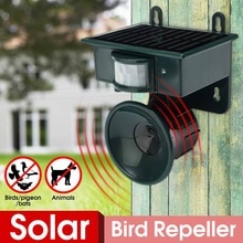 Repelente solar ultra-sônico ao ar livre solar animal pássaro repelente pir sensor de movimento repelente scarer assustar animais selvagens longe ferramenta