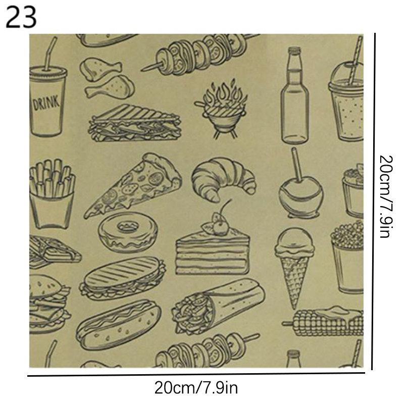 Absorberende Papir til matte - 50 Stk - burger, Pommes Frites & baking: Multi