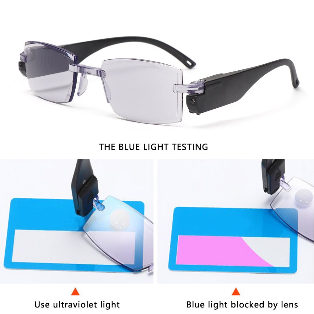 1PC Progressive Multifocal Anti Blue Reading Glasses Magnetic Therapy LED Light Intelligent Zoom Magnifier Presbyopic Eyeglass