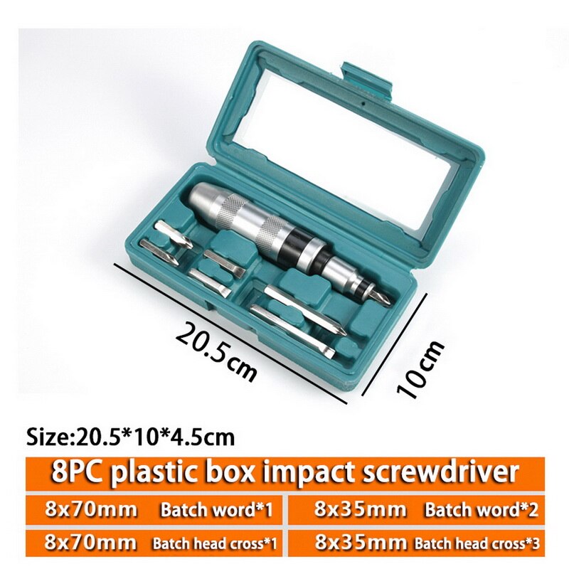 Impact Driver Kit Manual Screwdriver Set Repairing Tools Non-slip Grip Handle Tool Multifunctional Screwdriver-1 Box: 2