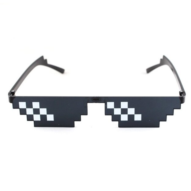 3/6 bit thug life solbriller pixeleret mænd kvinder mærke fest briller mosaik  uv400 vintage briller unisex legetøjsbriller: 6 bit
