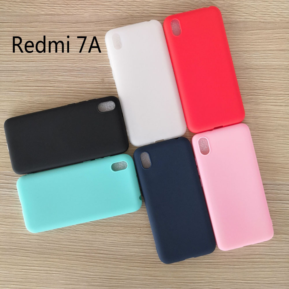 Candy Kleur Case Voor Xiaomi Redmi 7A Matte Cover Redmi 7 Een Silicone Tpu Soft Cover Xiaomi Redmi 7A case 5.45"