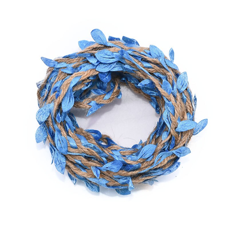 5M Simulation Green Leaves Weaving Jute Rope Ribbon for Restic Wedding Birthday Decoration Flower Bouquet Packaging Rattan: B07
