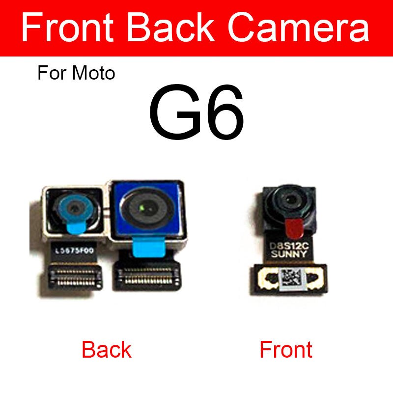 Módulo de cámara frontal y trasera para Motorola Moto G6 Plus Play principal pequeña cámara Flex Ribbon Cable piezas de repuesto