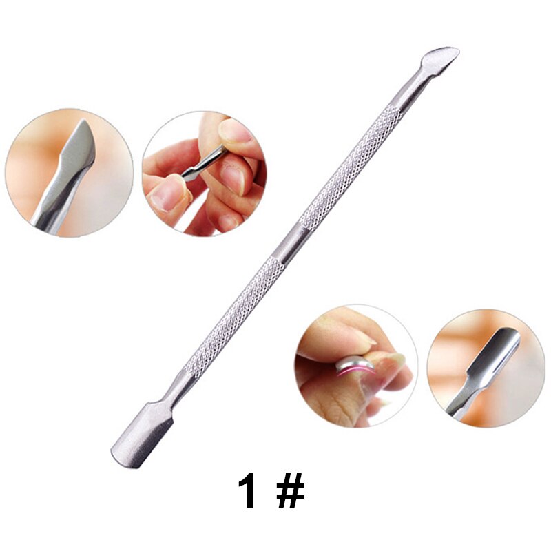4pcs Dual Head Nail Cuticle Pusher Stainless Steel Nail Cuticle Pusher Remover Dead Skin Push Manicure Nail Care Tool