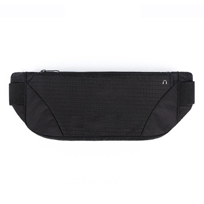 Kleurrijke Taille Tas Waterdicht Taille Bum Bag Running Jogging Belt Pouch Zip Fanny Pack Sport Runner Crossbody Tassen Mannen En vrouwen: Black