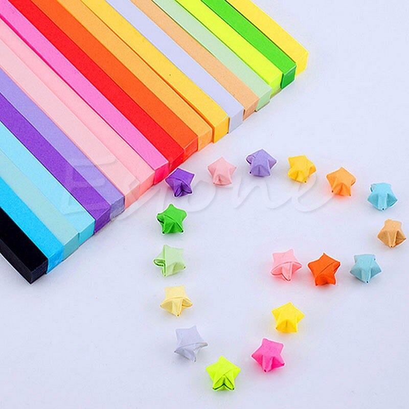 90 pcfoldning bedste ønsker slikfarver origami heldig ønske stjerne papirstrimler papir