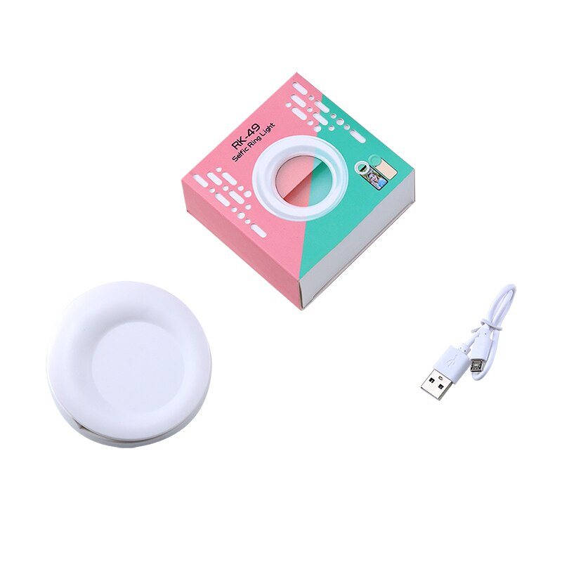 Universele Led Lamp Ring Licht Clip Selfie Vullen Enhancing Usb Charge Voor Iphone 11 Pro Xr X Xs Max 6 7 8 Plus Voor Samsung Huawei