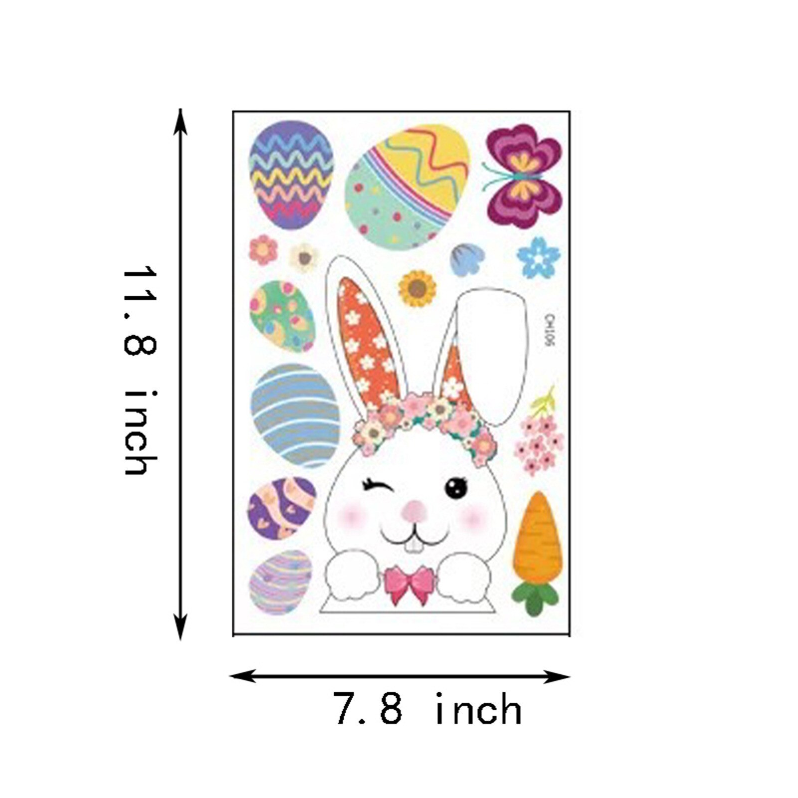 Easter Window Clings Decals Carrot Bunny Egg Window Sticker for Wall Door Decor Easter Party Home Decor Animal Sticker#30