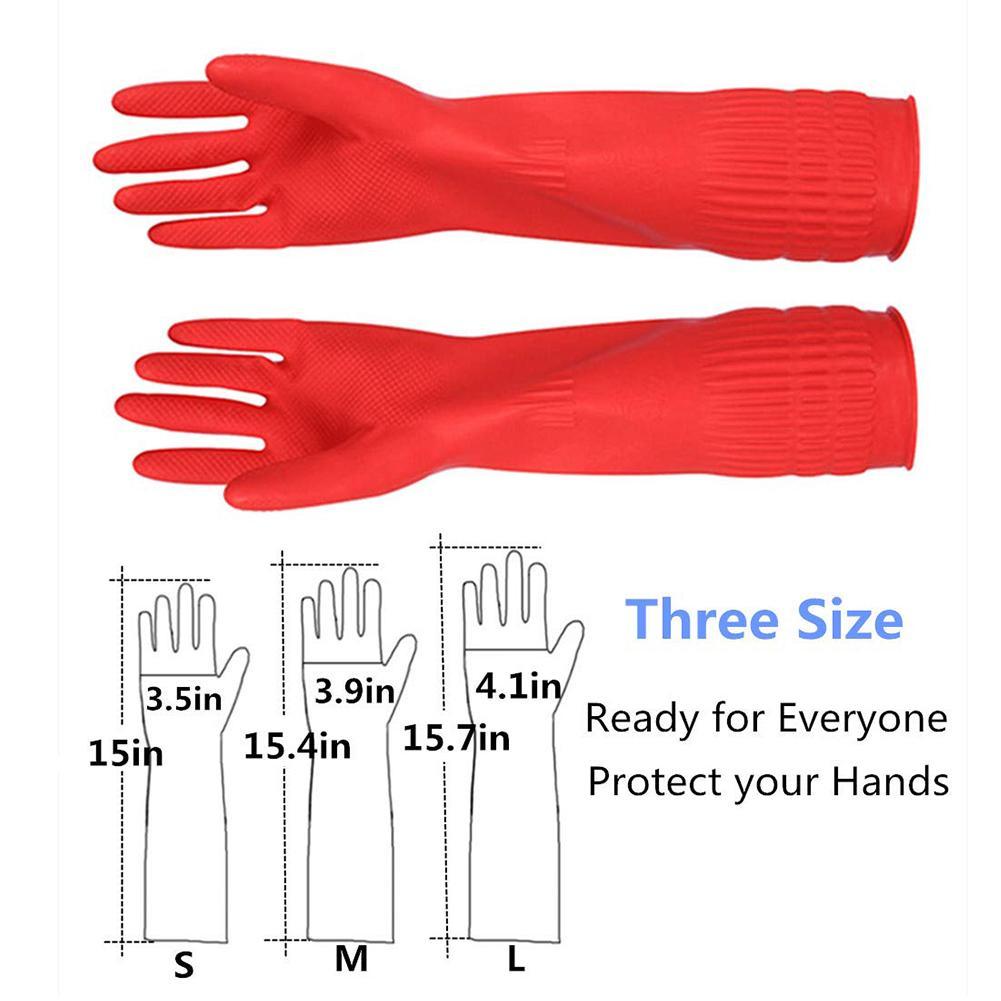 Guantes Largos de Goma de Silicona para Limpieza de vajillas, 1 par, Guante de lavar platos para fregadora doméstica, Herramienta para Limpiar la Cocina