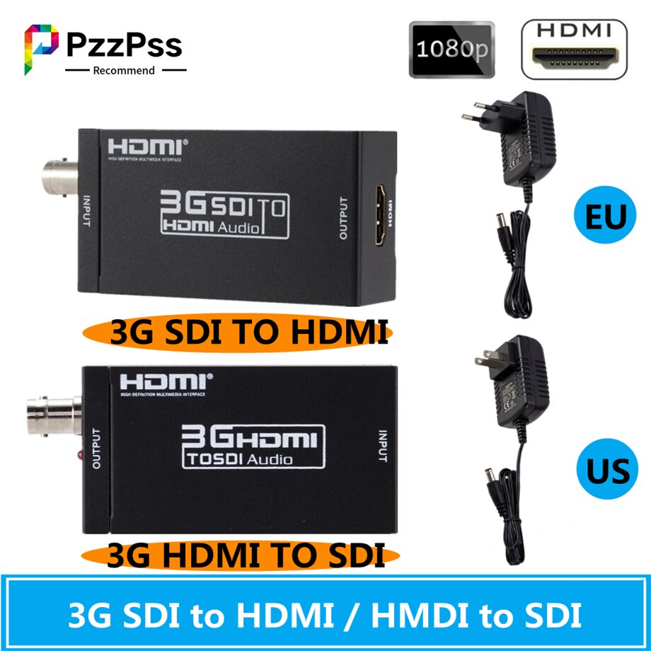 PzzPss 3G hdmi-kompatybilny konwerter SDI SDI Adapter Audio HD-SDI/3G-SDI Adapter BNC 1080P konwerter DAC do monitora HDTV