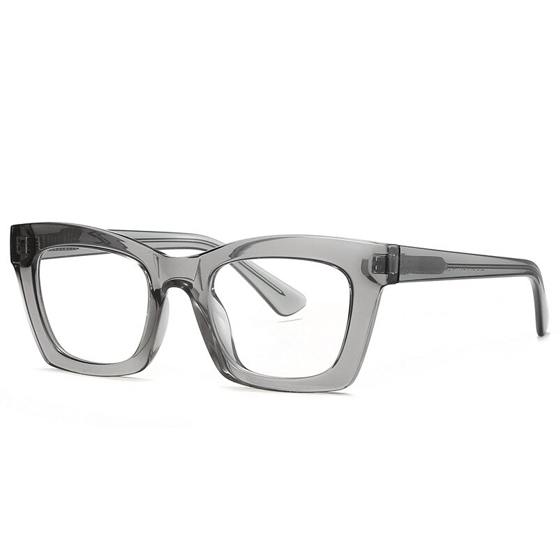 49524 TR90 Anti Blue Glasses Frames Cat Eye Retro Men Women Optical Computer Glasses: C4Gray