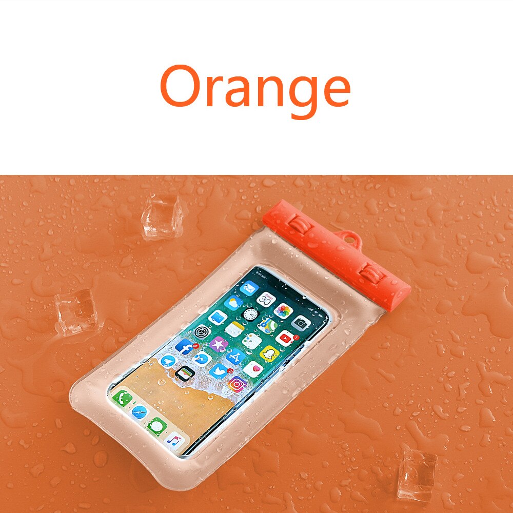 Bolsa de teléfono impermeable de Trekking por río desbloqueo de huellas dactilares bolsa de aire flotante para teléfono bolsa de agua de playa de buceo al aire libre: O