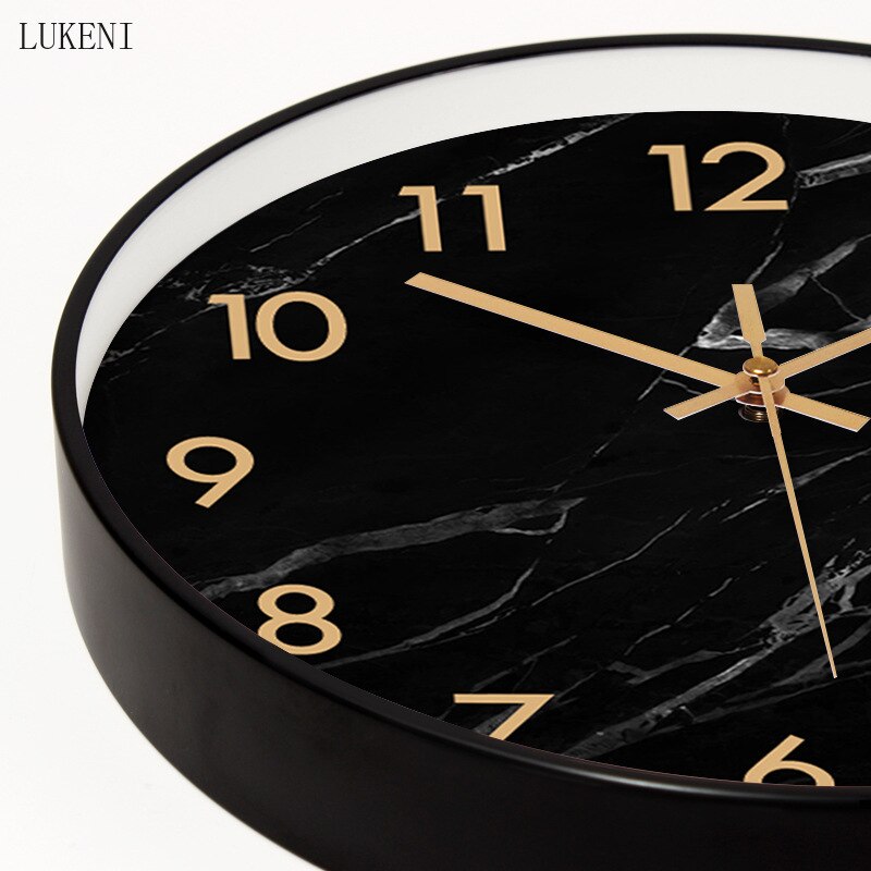 Black marble crack Classic Silent Wall Clock Ten Inch/ Twelve Inch/ Fourteen Inch home decor wall decor