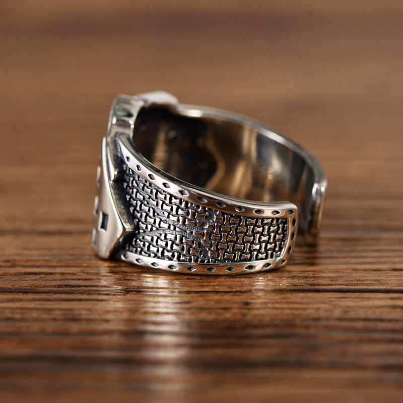 KOFSAC modisch Kreative Karte EINE K Q J Ring Für Männer Schmuck Jahrgang Öffnen Größe 925 Sterling Silber Ring Junge Party Zubehör