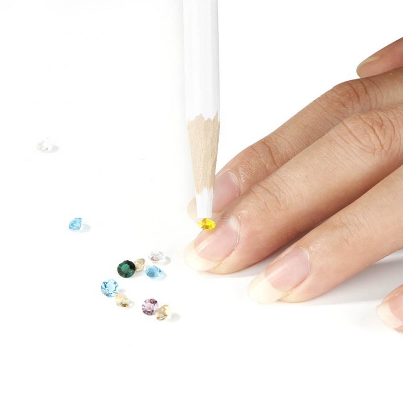 2pc gør-det-selv- nail art prikkeværktøj negle rhinestone perle picker voks blyant nail art manicure dekoration prikke pen værktøjer negle markør: Default Title