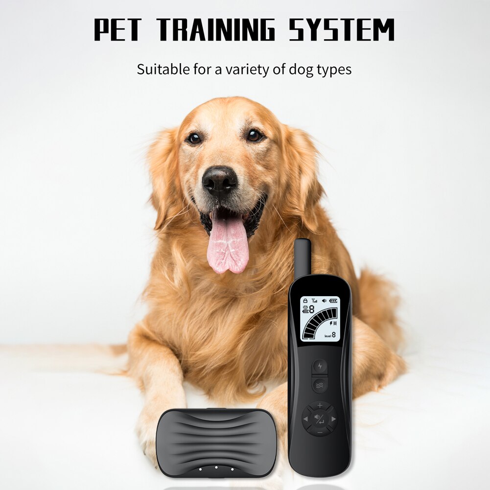 Verstelbare Hond Training Tool Pet Training Apparaat Elektrische Schok Trillingen Waterdicht Trillingen Halsband Drie Kleur Backlight