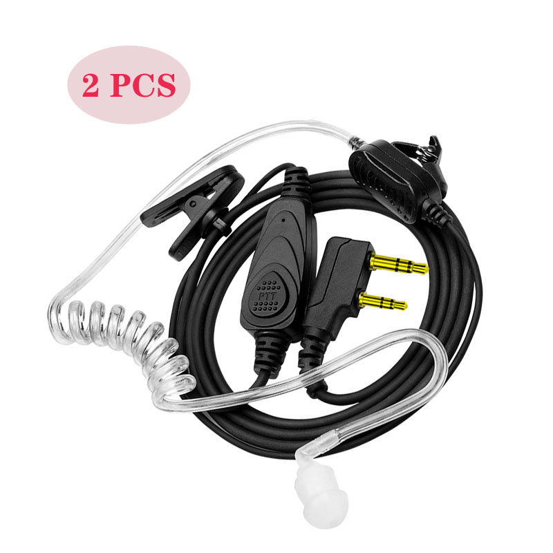 2 Way Radio Earpiece Covert Acoustic Tube Bodyguard FBI Earphone Anti-radiation Headset 2-pin Walkie Talkie: K port 2pcs