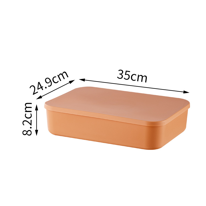 Plastic Storage Box Underwear Toy Stationery Organizer Makeup Jewelry Case Laundry Basket Kitchen Containers for Food with Lids: Yellow